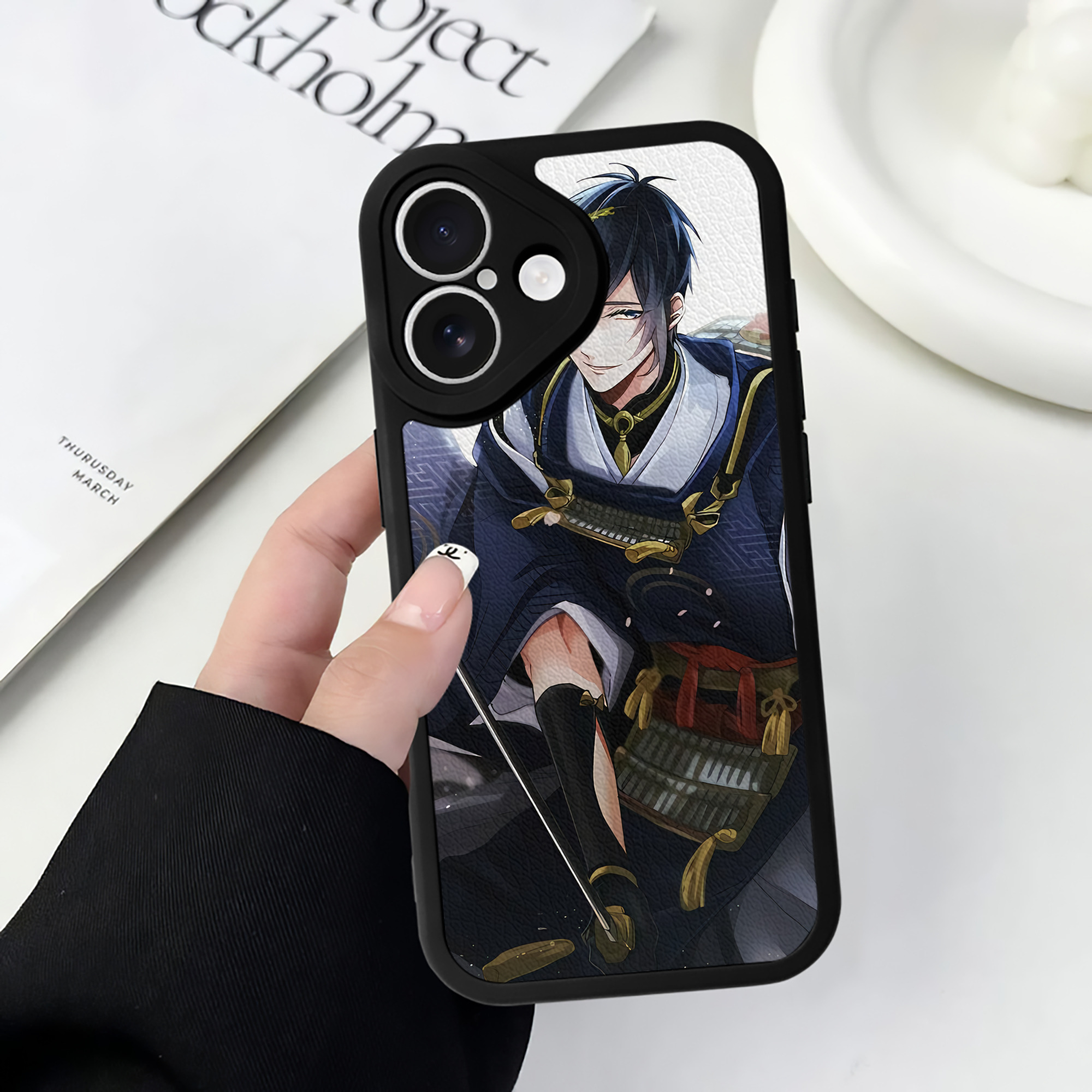 （画像用） 刀剣乱舞 Touken Ranbu 【iPhone 16シリーズ対応】シリコンスマホケース（レザー調） 材質：シリコン